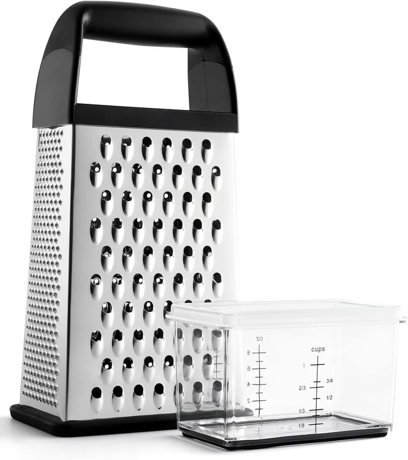 Stainless Steel Cheese Grater with Container for Kitchen Use