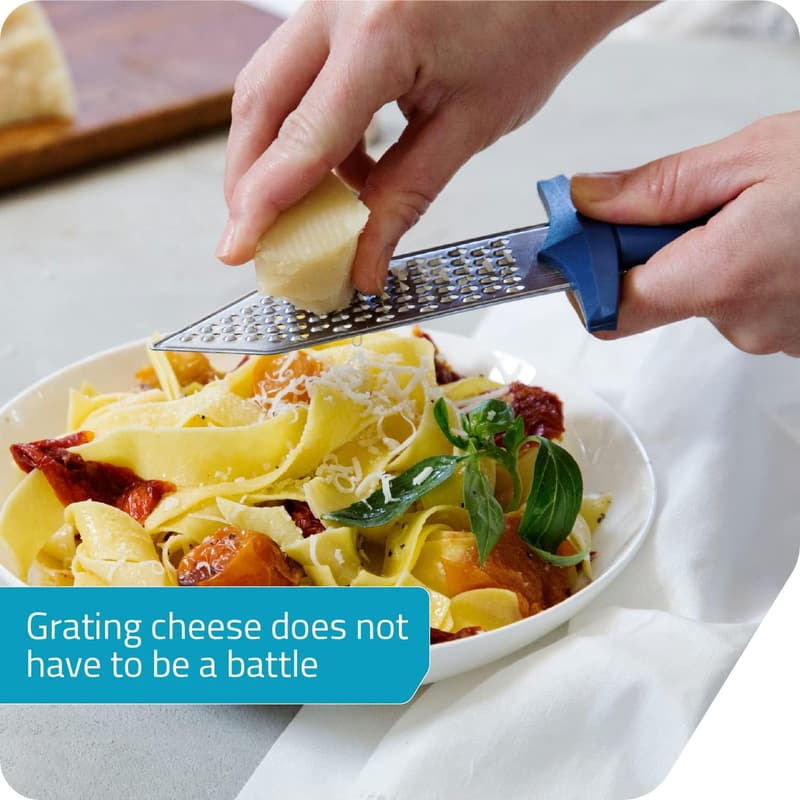 Stainless Steel Mini Cheese Grater with Blue Handle