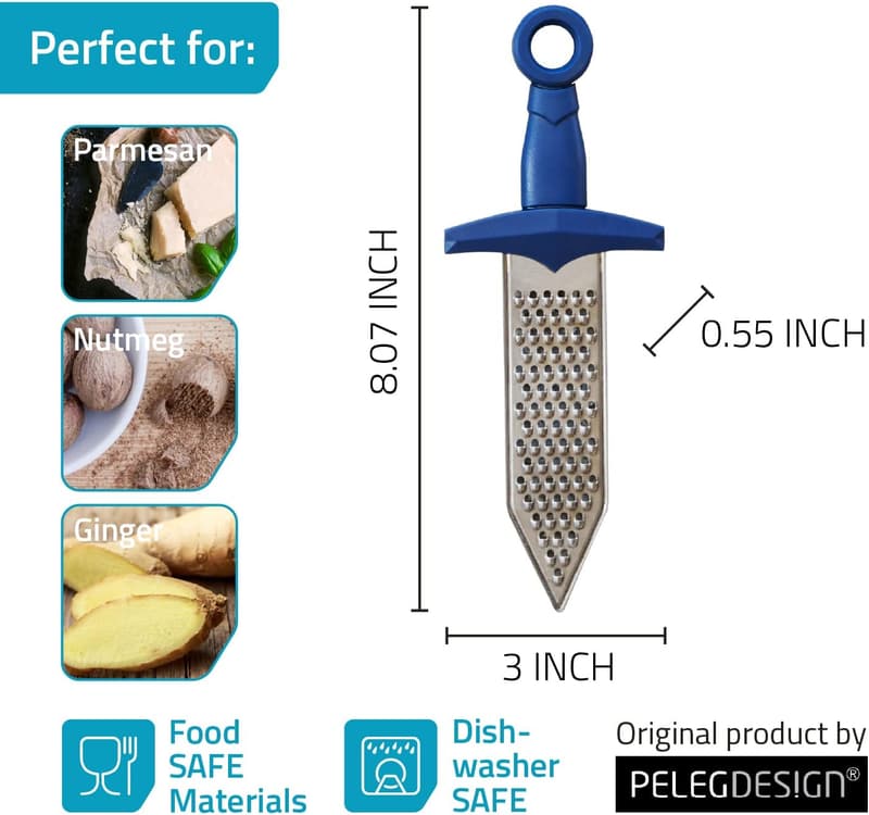 Stainless Steel Mini Cheese Grater with Blue Handle