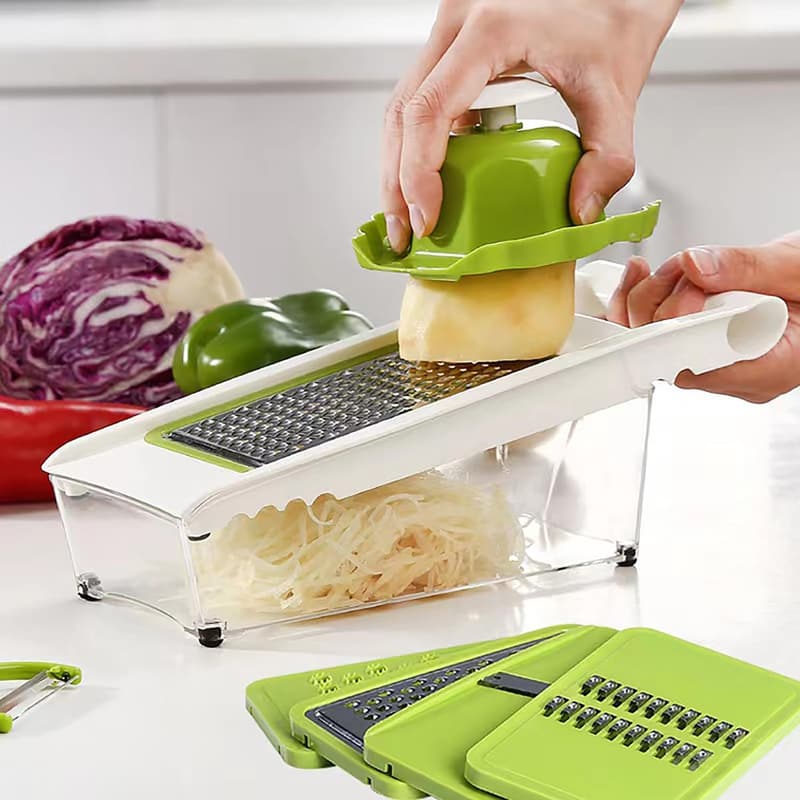 5-in-1 Mandoline Slicer and Cheese Grater with Container
