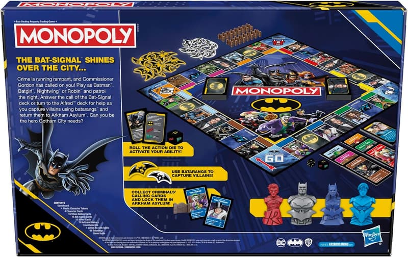 Batman Edition Monopoly Board Game for Ages 8+ | 2-4 Players