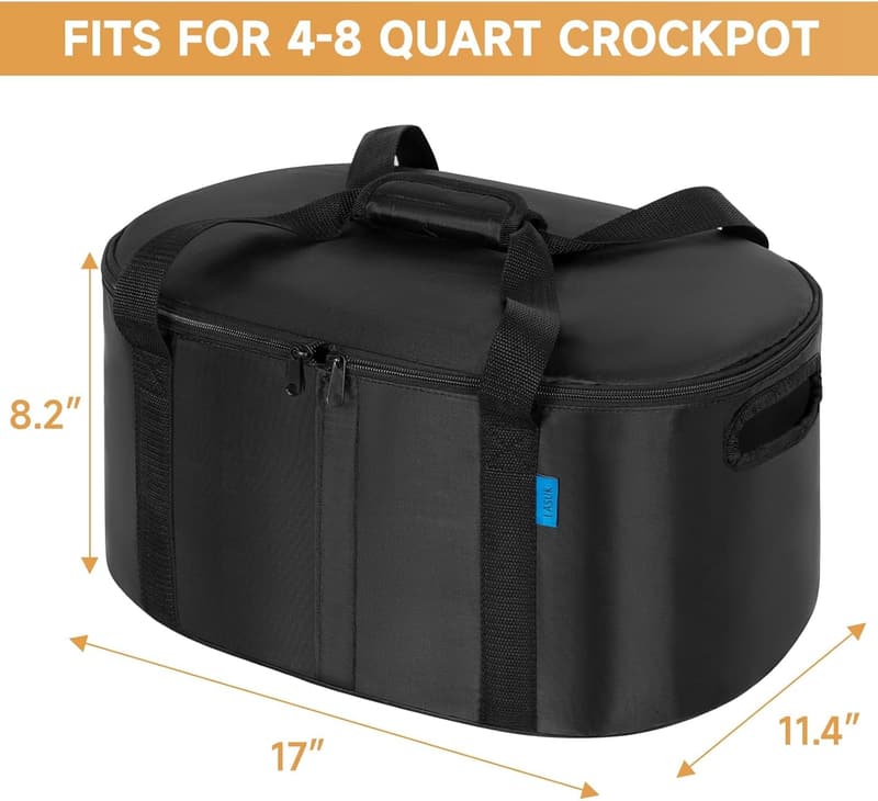 Insulated Portable Slow Cooker Travel Bag for 4-8 Quart Pots