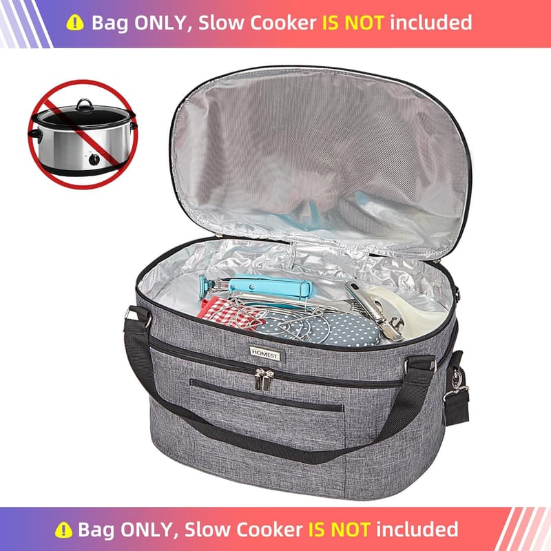 Insulated Slow Cooker Bag for 6-8 Quart Crock-Pots
