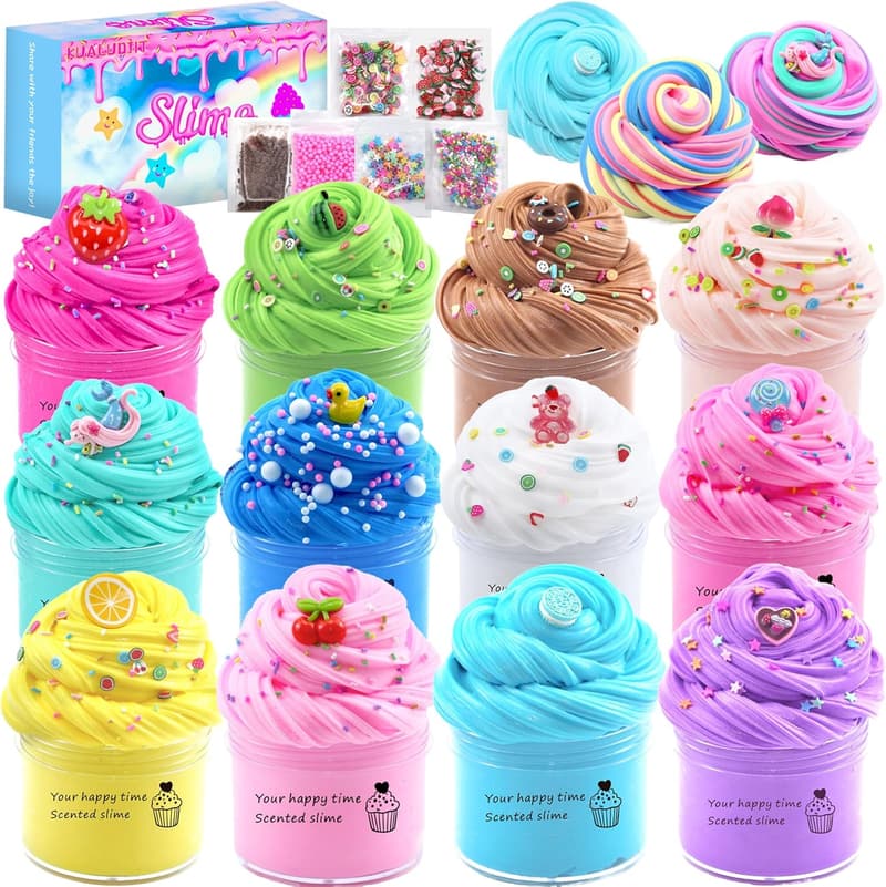Butter Slime Kit for Kids with Cake Charms - 12 Pack