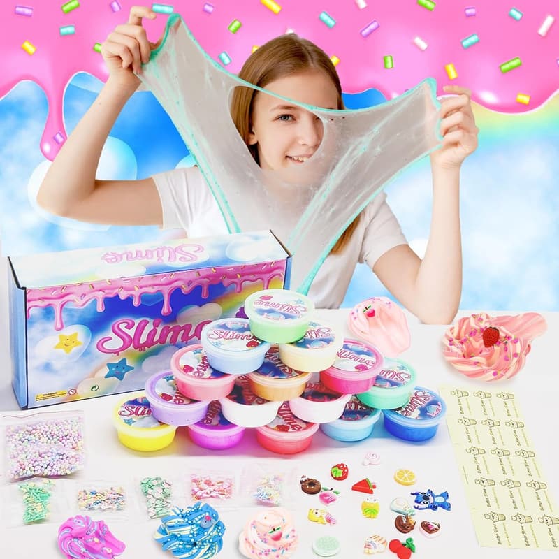Butter Slime Kit for Kids with Cake Charms - 12 Pack