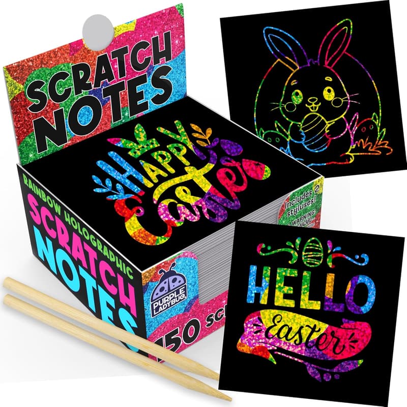 Summer Scratch Art Mini Notes for Kids - 150 Sheets with Stylus