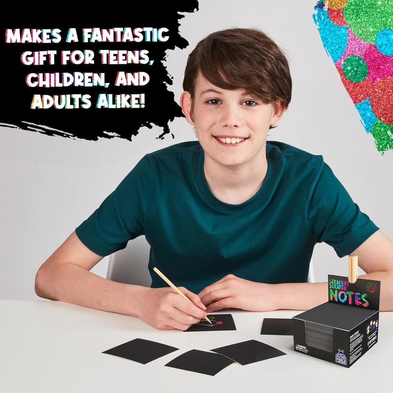 Summer Scratch Art Mini Notes for Kids - 150 Sheets with Stylus