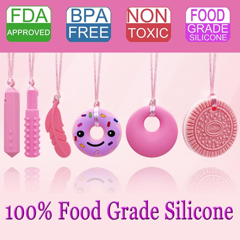 Chew Necklace for Sensory Kids, Silicone Oral Motor Therapy