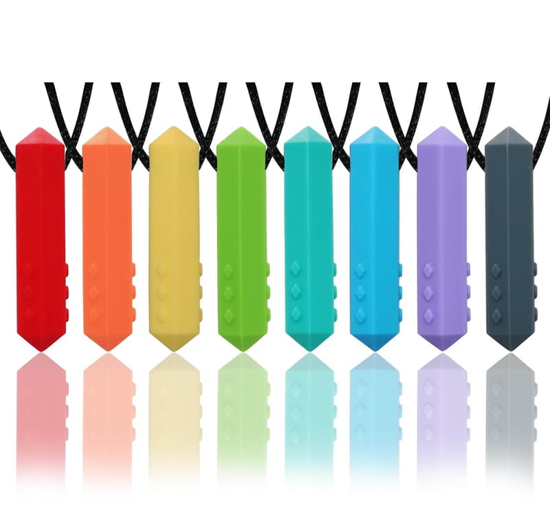 Sensory Chew Necklaces - 8 Pack for Kids and Adults
