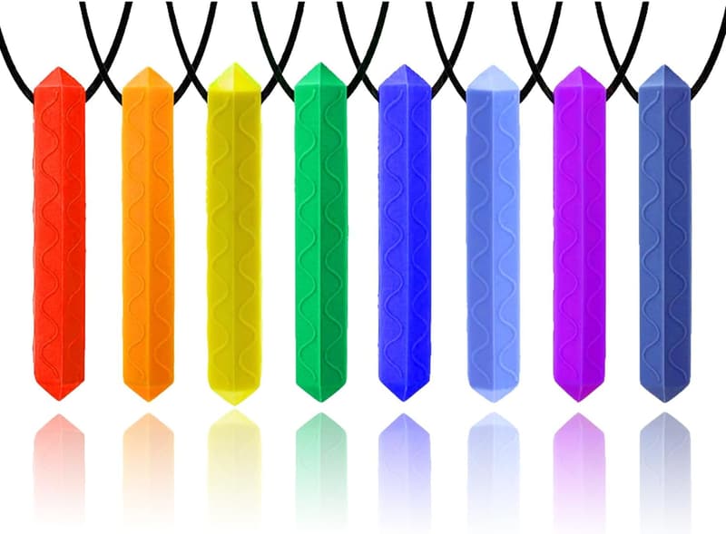 Sensory Chew Necklaces, 8-Pack Food Grade Silicone Set