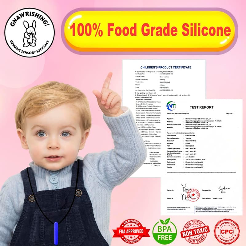 Sensory Chew Necklaces, 8-Pack Food Grade Silicone Set