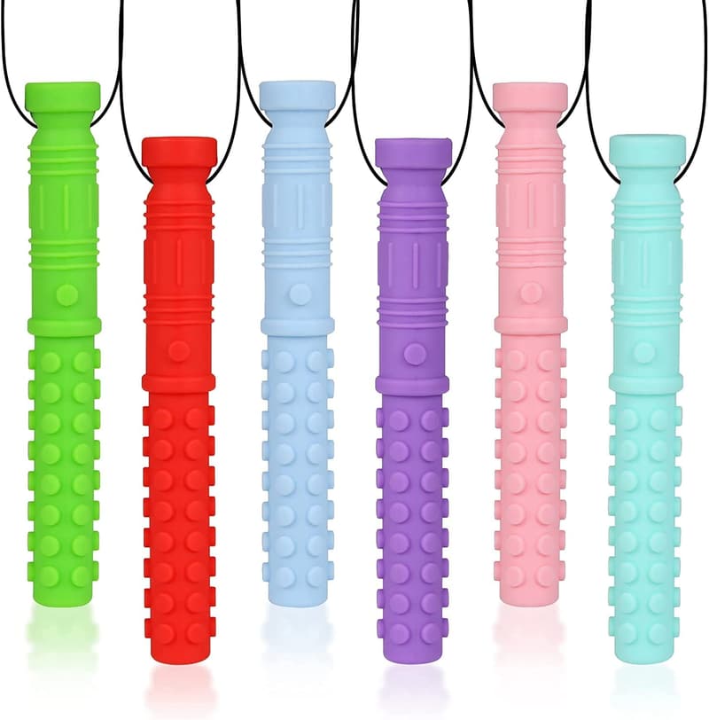 Sensory Chew Necklace Set for Kids, BPA-Free Silicone