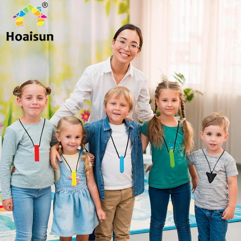 Sensory Chew Necklaces for Kids and Adults, 6 Pack