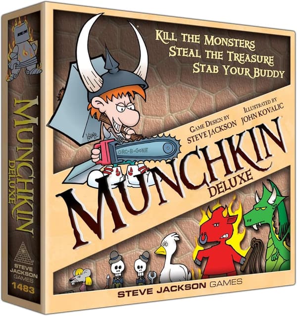 Munchkin Deluxe Board Game for Family Fun, Ages 10+, 3-6 Players