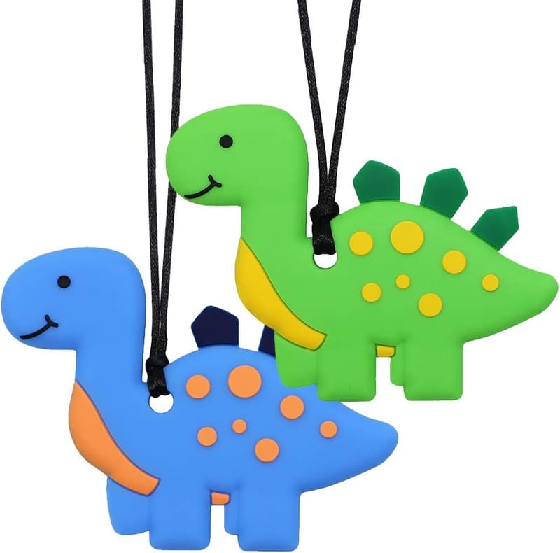 Sensory Chew Necklace for Kids | Silicone Dinosaur Design
