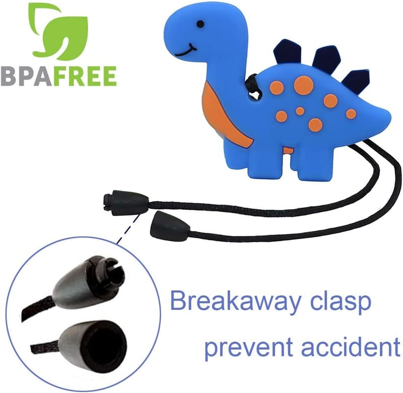 Sensory Chew Necklace for Kids | Silicone Dinosaur Design