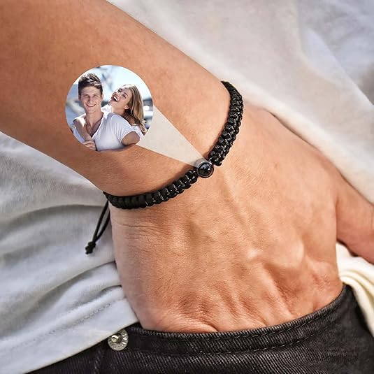 Customized Circle Photo Bracelets Set for Women