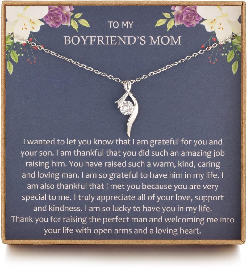 Sterling Silver CZ Necklace for Boyfriend's Mom