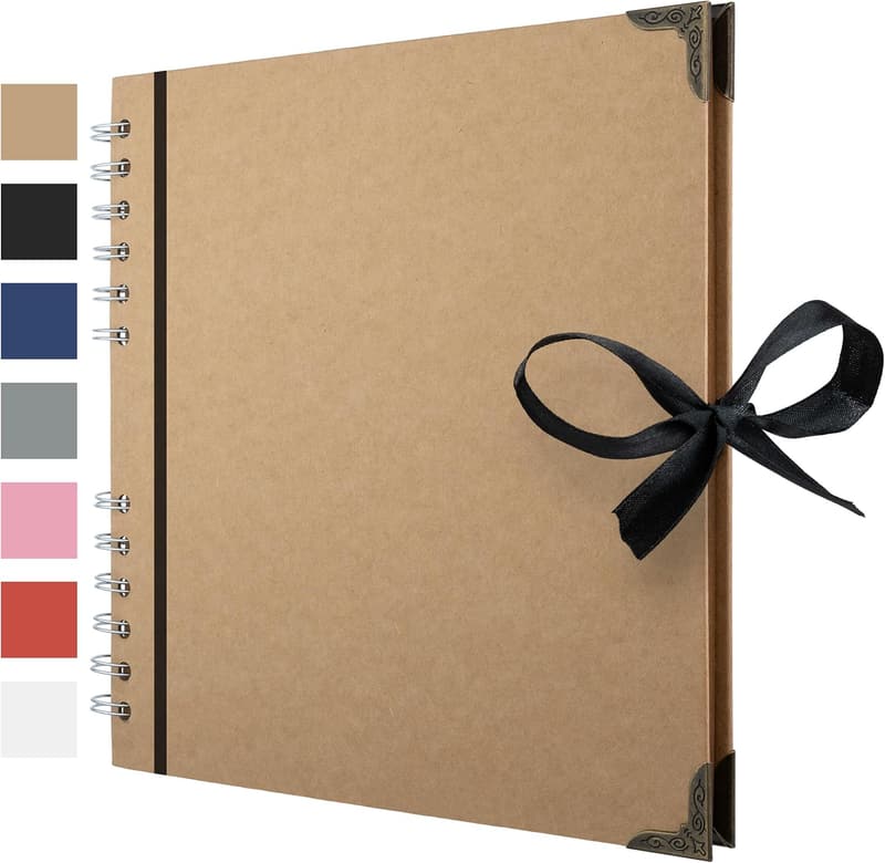 Scrapbook Album - 60 Pages Thick Kraft Paper (8x8 Inch)