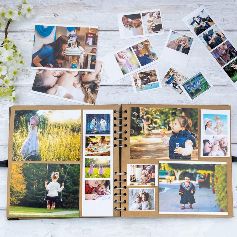 Scrapbook Album - 60 Pages Thick Kraft Paper (8x8 Inch)