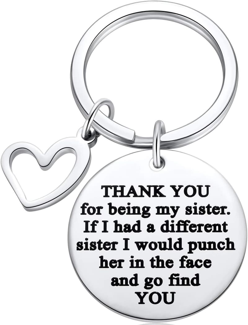 Sisters Keychain - Thank You Gift for Christmas & Birthdays