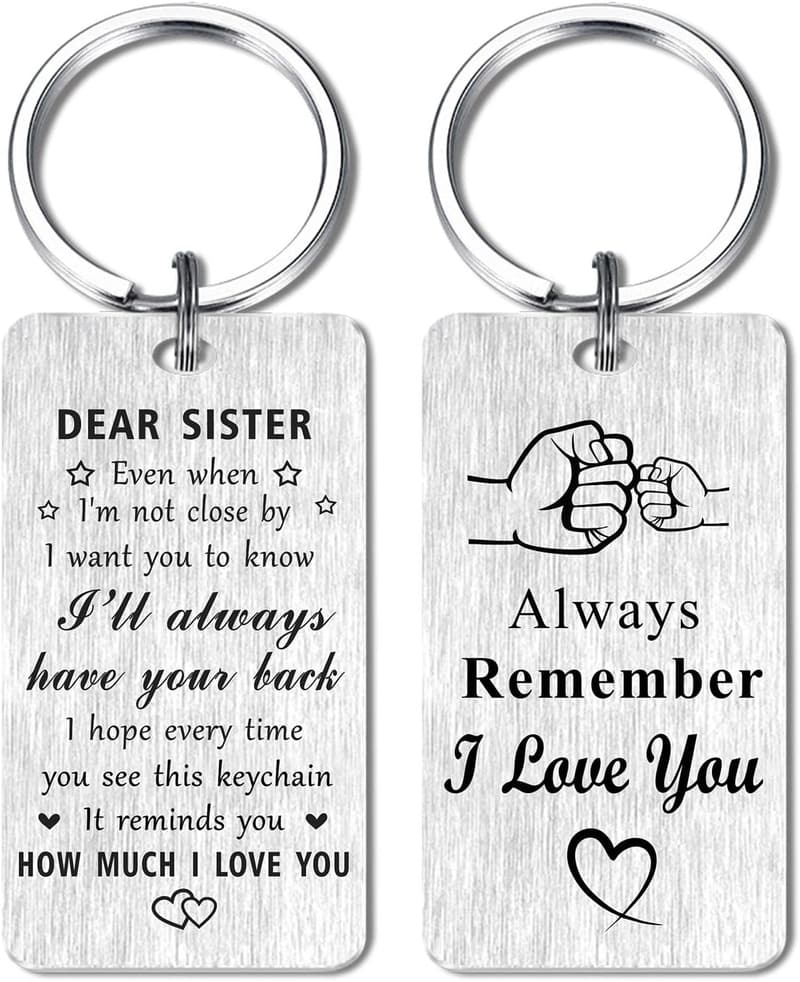 Sister Birthday Graduation Keychain Gift from Brother