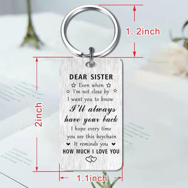 Sister Birthday Graduation Keychain Gift from Brother