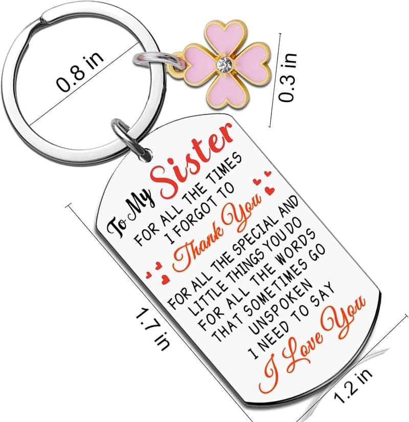 Sisters Birthday Keychain Gift