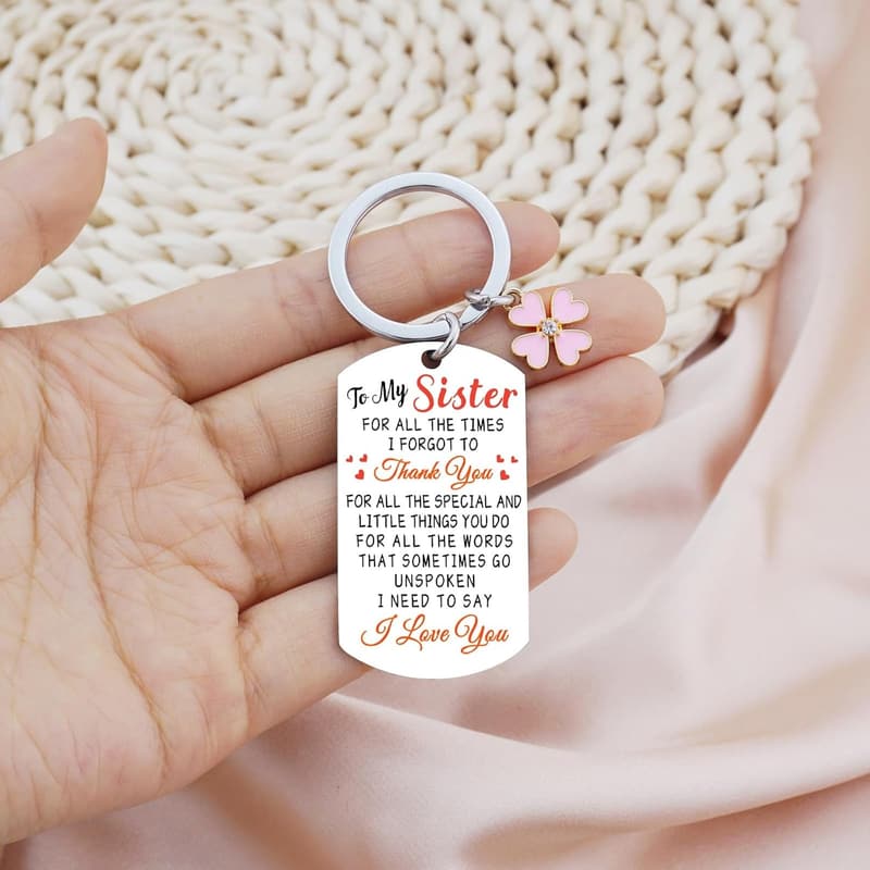 Sisters Birthday Keychain Gift