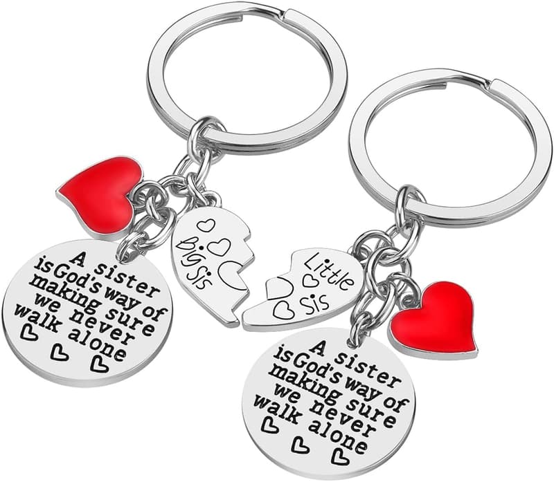 Big & Little Sister Keychains - Perfect Gift for Christmas