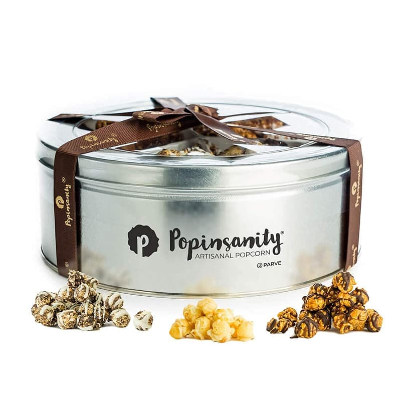 Gourmet Popcorn Gift Tin - 3 Flavors, 16 Oz