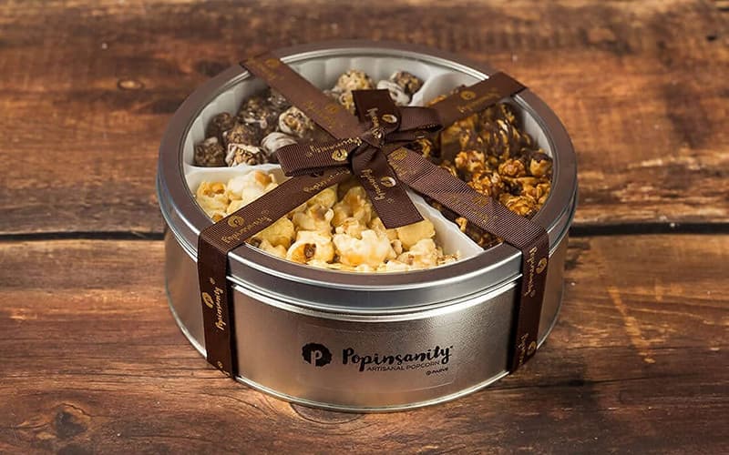 Gourmet Popcorn Gift Tin - 3 Flavors, 16 Oz