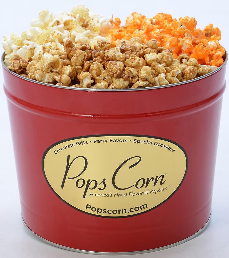 Gourmet Popcorn Gift Tin - Large 2 Gallon - 3 Flavors for Appreciation