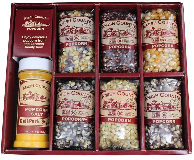 Amish Country Popcorn Variety Set - 6 Non-GMO Bags with ButterSalt