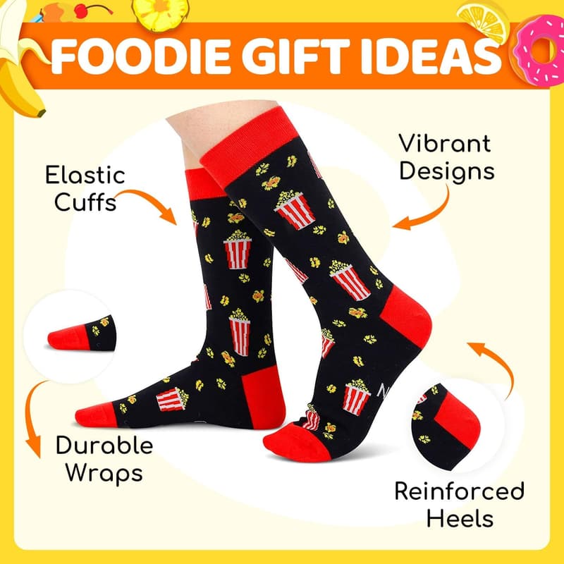 Fun Food-Themed Socks for Men and Teen Boys