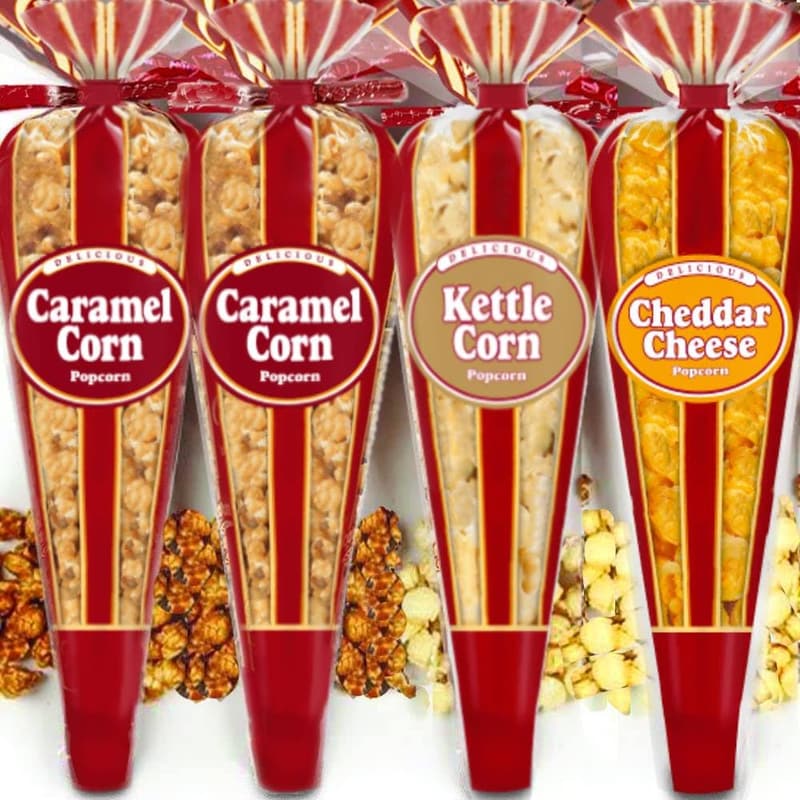 Gourmet Popcorn Mini Cones Gift Set with Inspirational Sticker