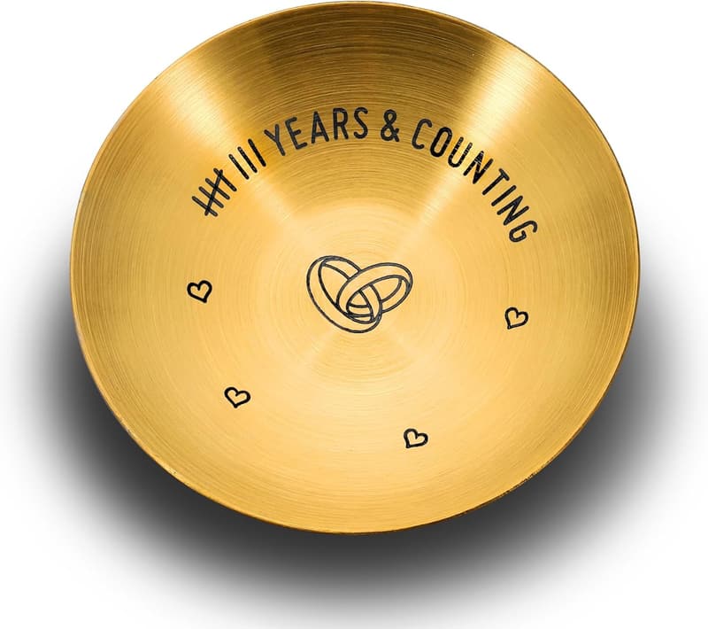 8th Anniversary Bronze Jewelry Tray for Couples, 4