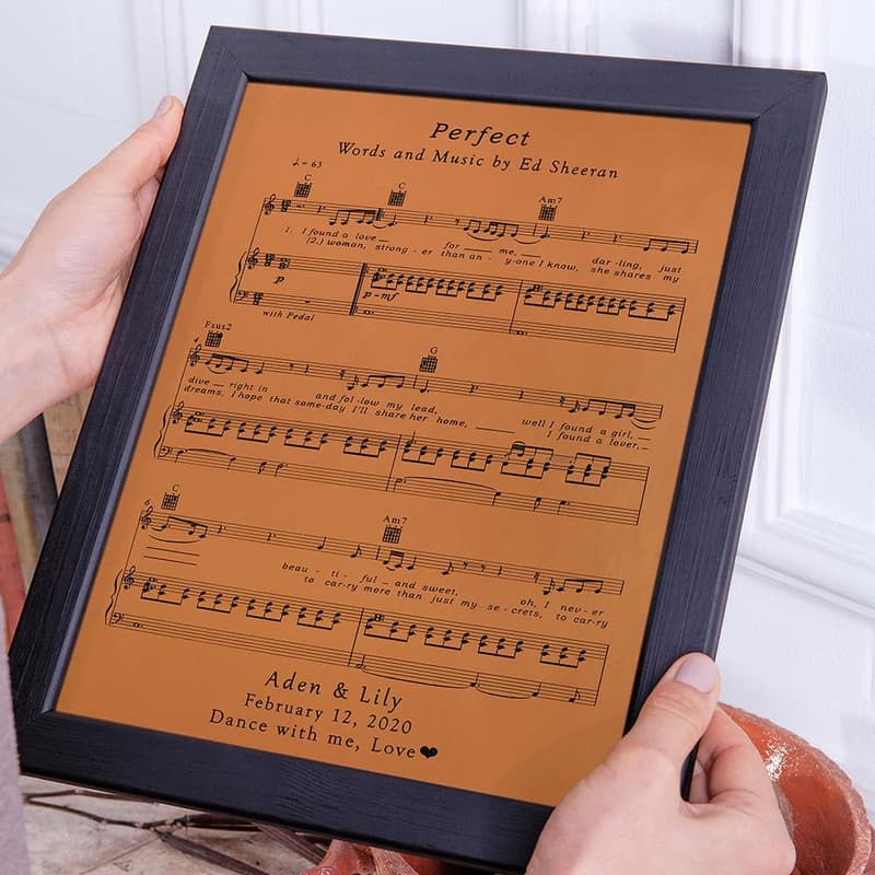 3rd Anniversary Leather Sheet Music Gift for Couples