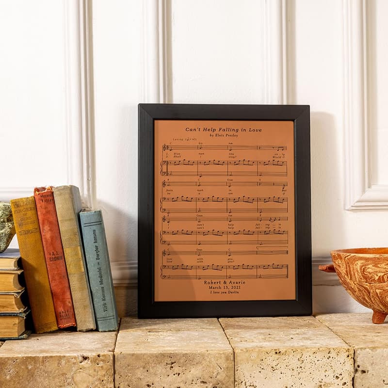 3rd Anniversary Leather Sheet Music Gift for Couples