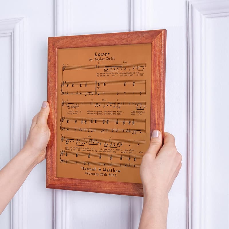 3rd Anniversary Leather Sheet Music Gift for Couples