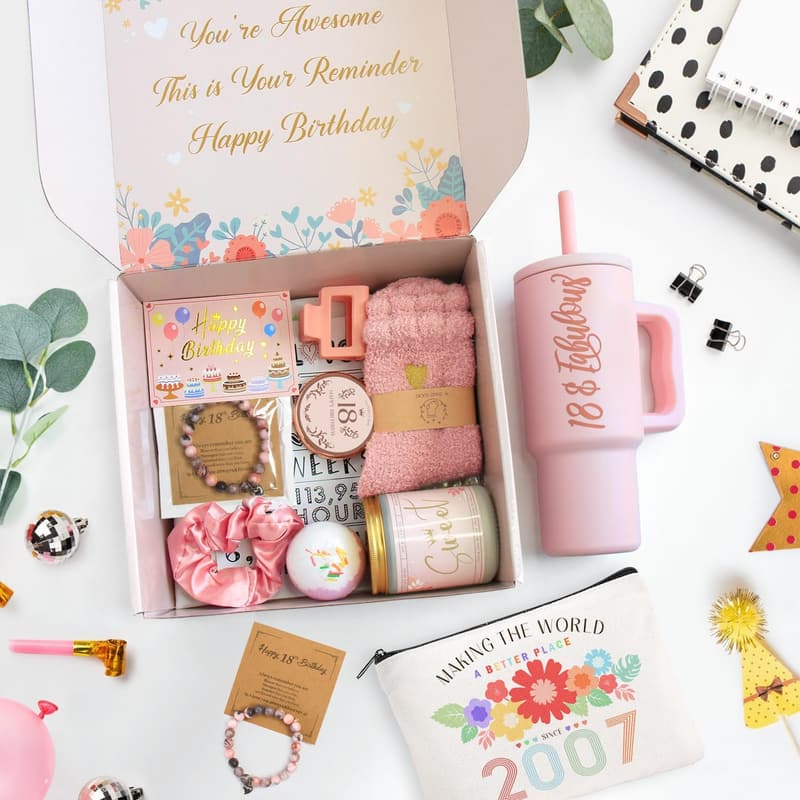18th Birthday Gift Set for Girls - 11 Unique Items