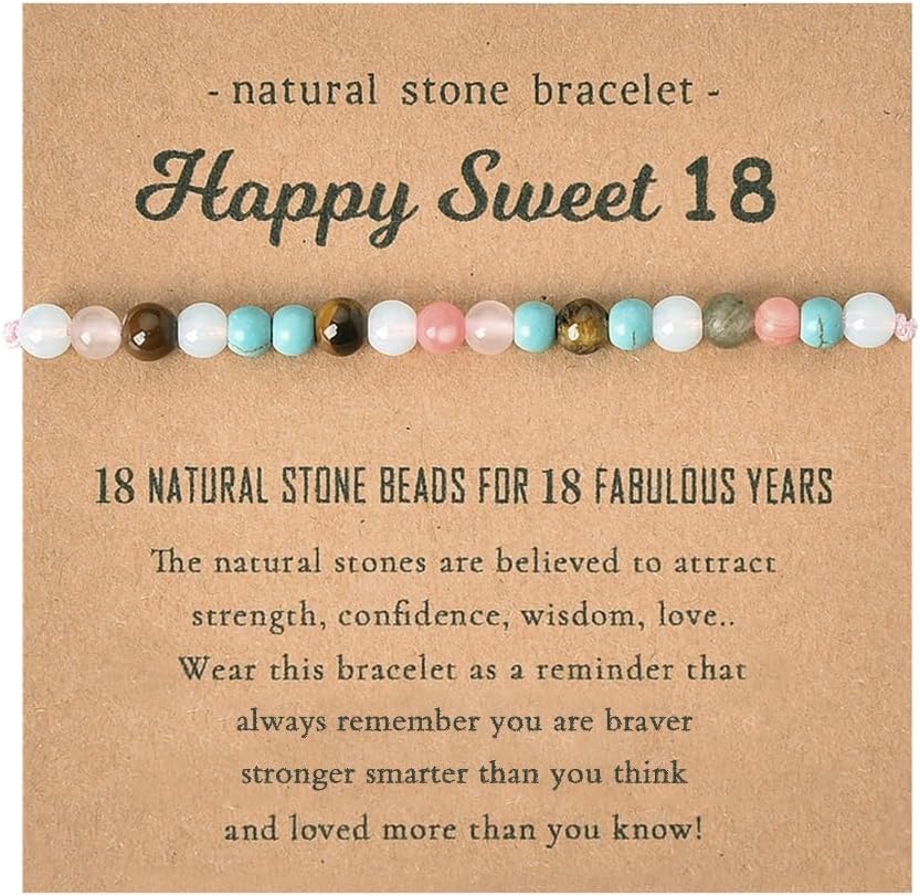 18th Birthday Natural Stone Bracelet for Women