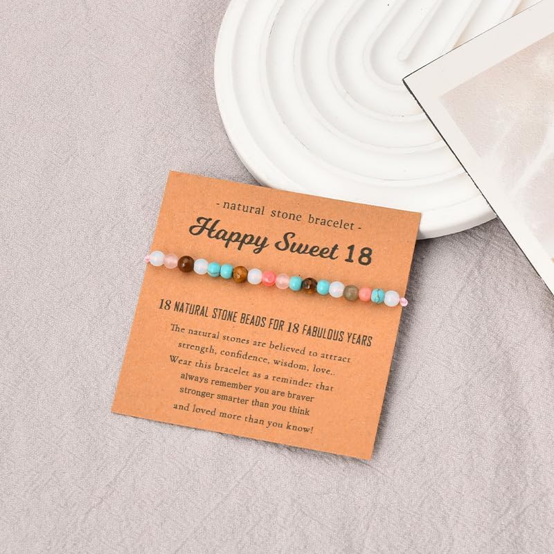 18th Birthday Natural Stone Bracelet for Women