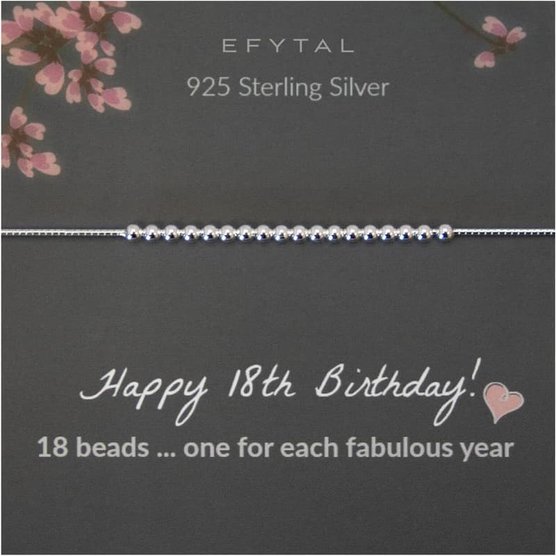 18th Birthday 925 Sterling Silver Bracelet for Girls