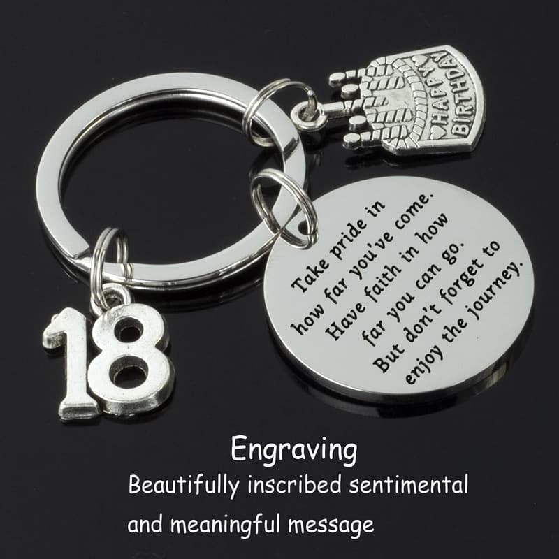 18th Birthday Keychain for Women - Inspirational Design