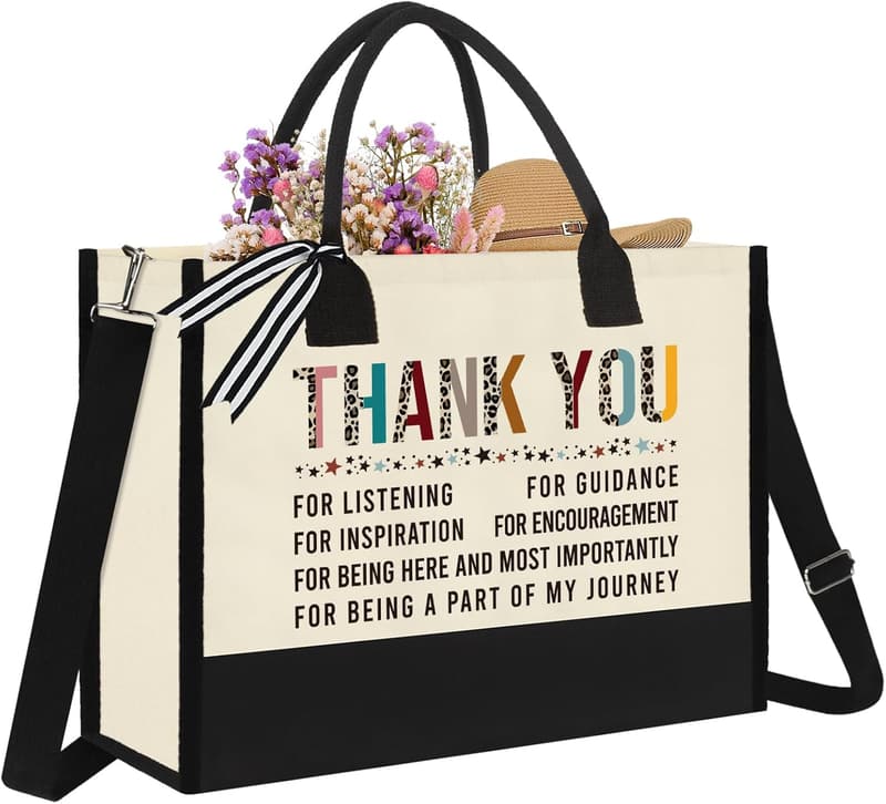 Thank You Gift Canvas Bag for Women - Teacher Appreciation