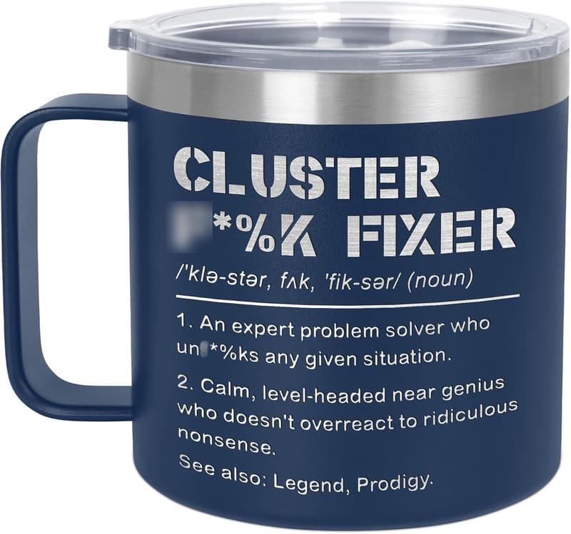 Birthday Gag Gift - 14 Oz Insulated Coffee Mug for Coworkers