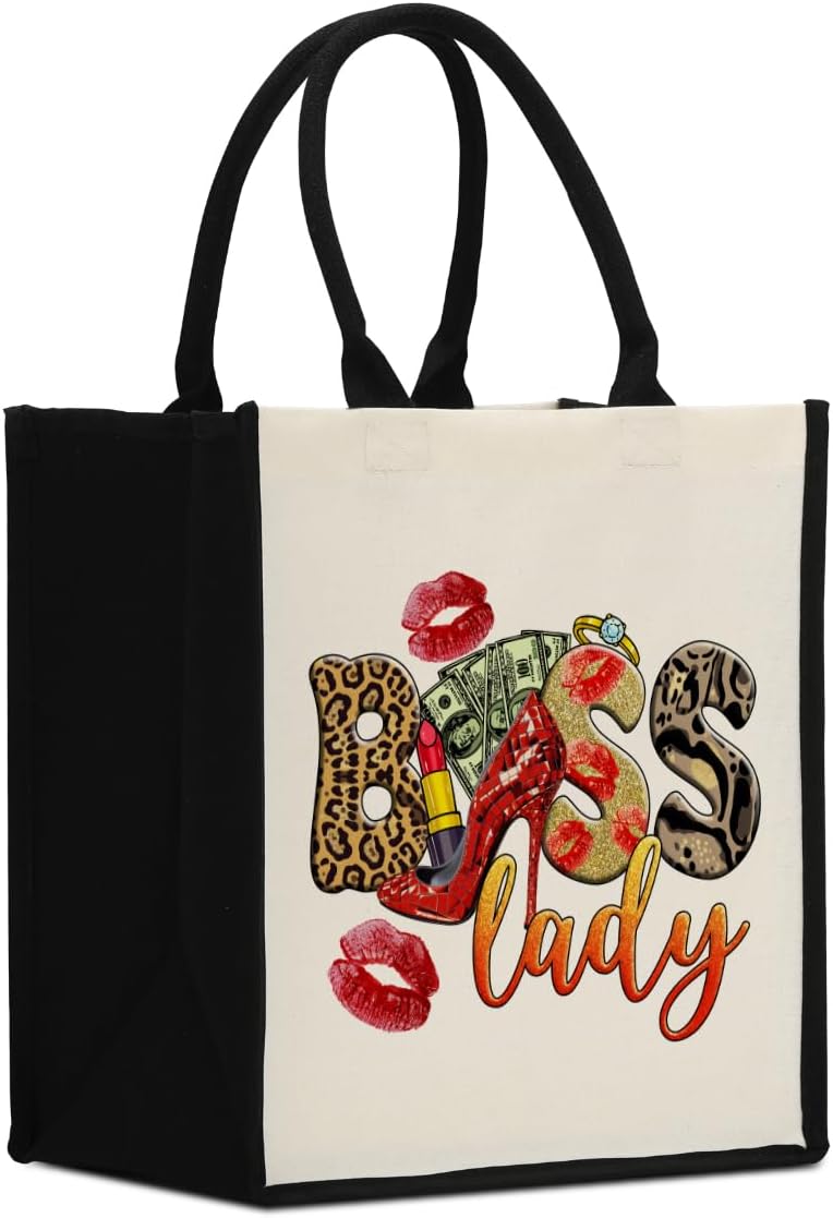 Boss Day Waterproof Canvas Tote Bag for Women Leaders