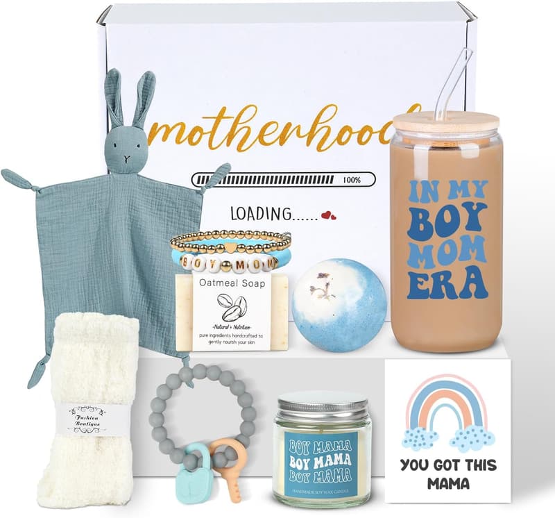 New Mom Gift Basket for Baby Boys - Postpartum Care Package
