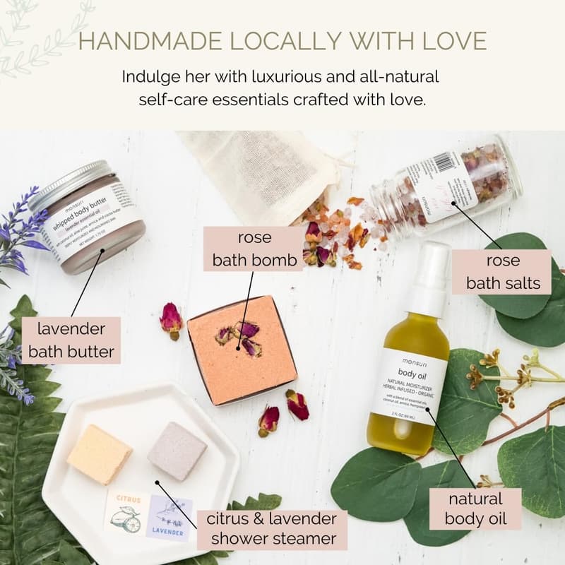 Mom's Birthday Self-Care Gift Basket: Spa Day Kit with Skincare Accessories